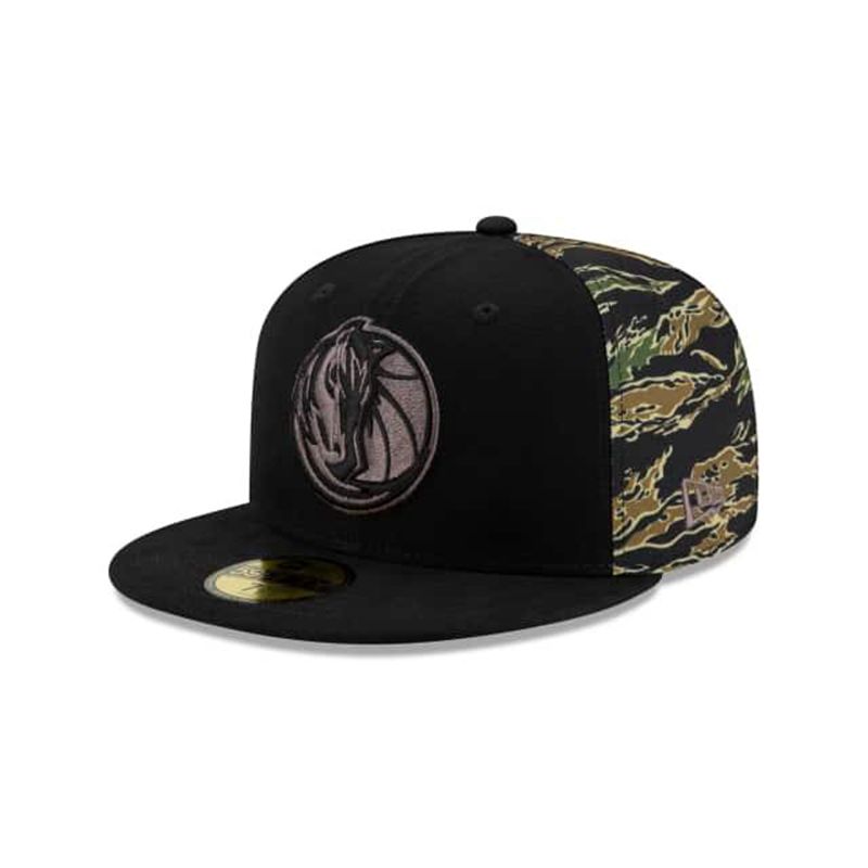 NBA Dallas Mavericks Camo Panel 59Fifty Fitted (TOZ1286) - Black New Era Caps